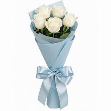 Букет 5 Белых роз Проуд в Ленинских Горках