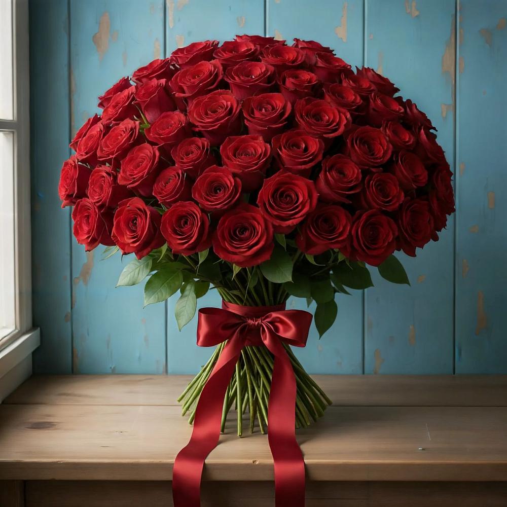 Букет Красные розы Блэк Меджик в Ленинских Горках