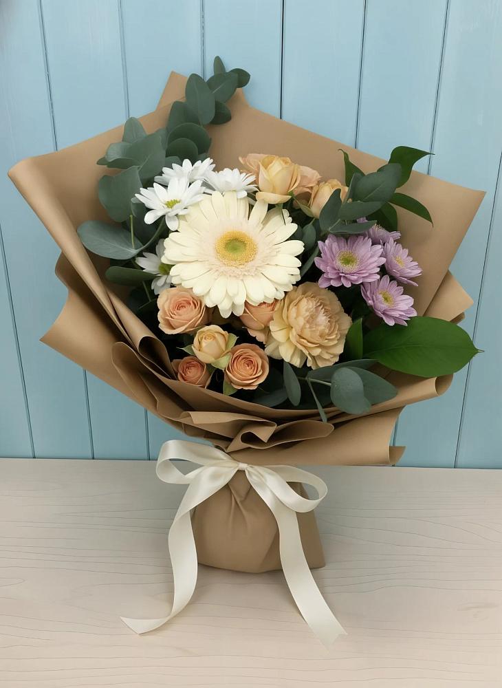 Букет цветов из: Герберы и Хризантемы в Ленинских Горках