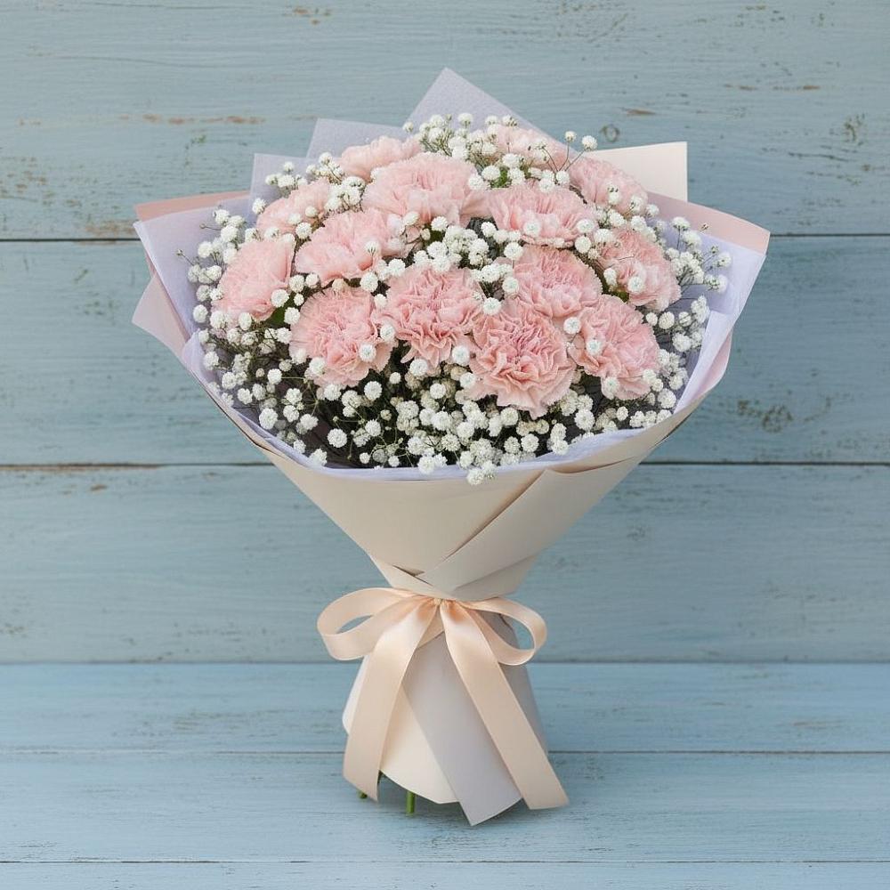 Букет цветов из: Гвоздики в Ленинских Горках