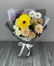 Букет цветов из:  Розы, Герберы и Хризантемы в Ленинских Горках