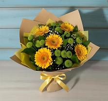 Букет цветов из:  Герберы и Хризантемы в Ленинских Горках