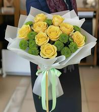 Букет цветов из:  Хризантемы и Розы #REPLACE_PRED# Ленинских Горках