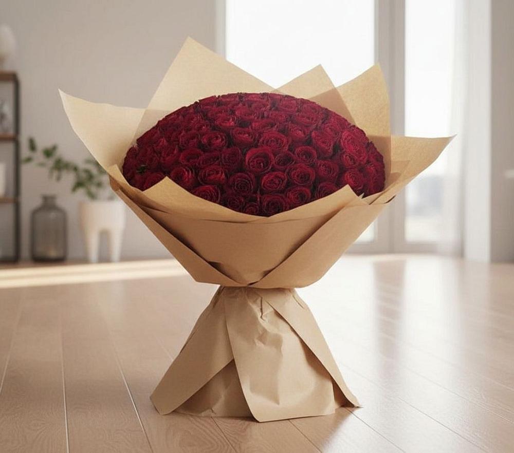 Букет 101 Красная роза в Ленинских Горках