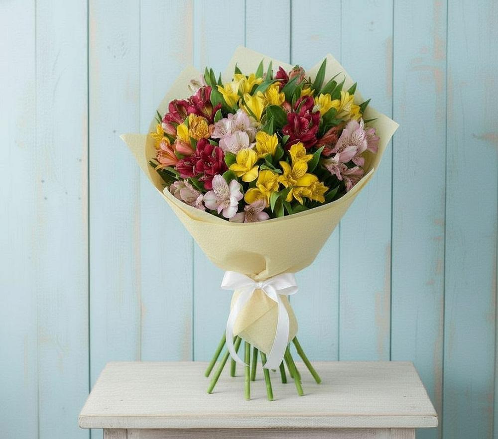 Букет цветов из: Альстромерии в Ленинских Горках