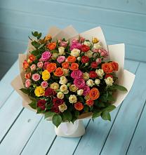 Букет Микс из разноцветных кустовых роз #REPLACE_PRED# Ленинских Горках